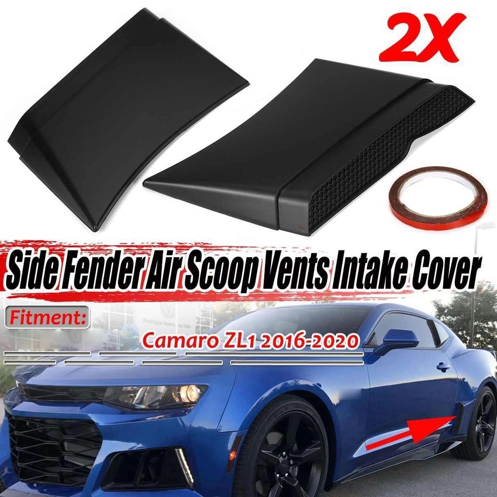 2 Pçs Preto Lado Traseiro Do Carro Fender Colher Aberturas De Ar Saída De Entrada Capa Guarnição Para Chevrolet Camaro 2