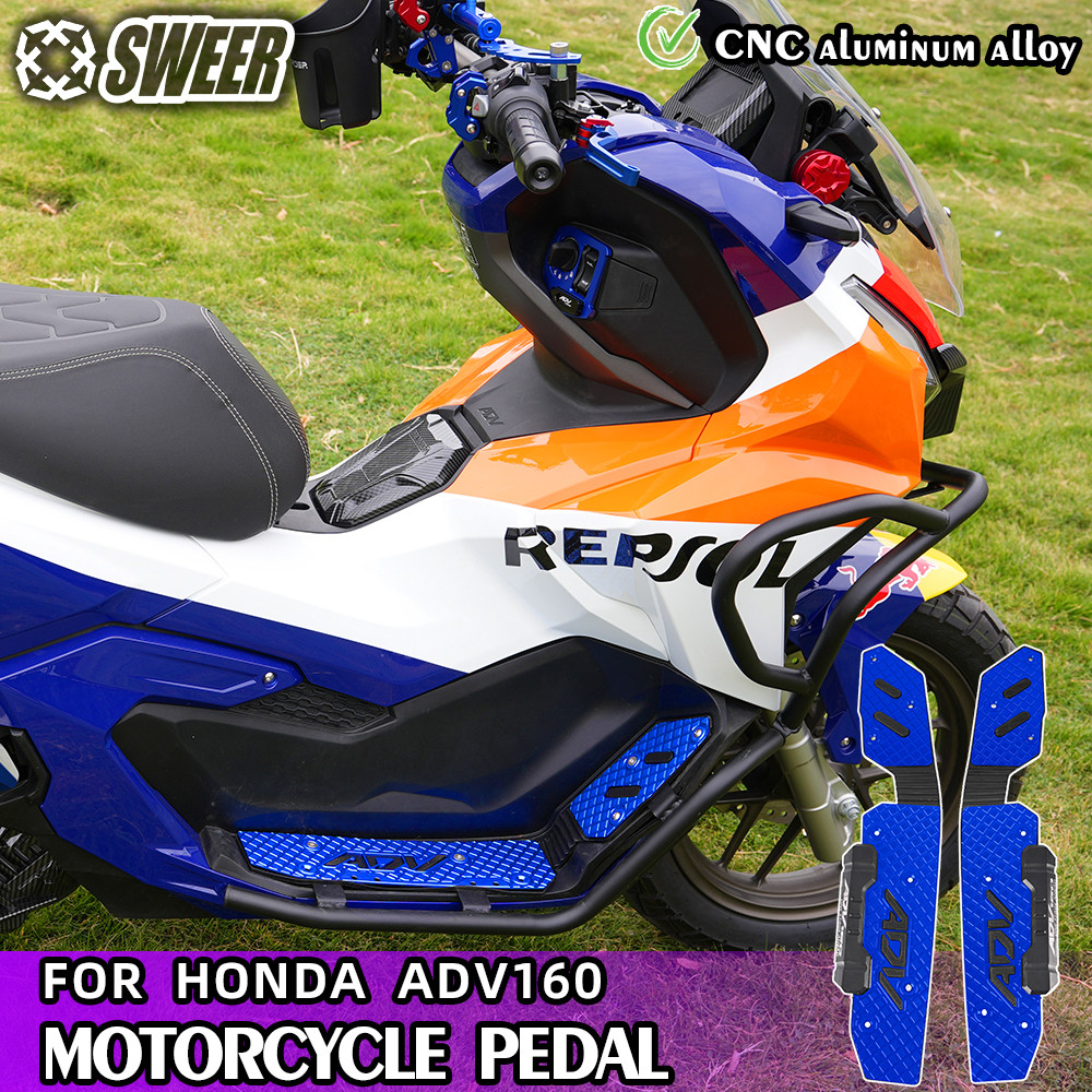 Para Honda ADV 160 ADV160 2022-2026 Motocicleta Antiderrapante Footboard CNC Liga De Alumínio Apoio Os Pés Pé Pegs Pedal