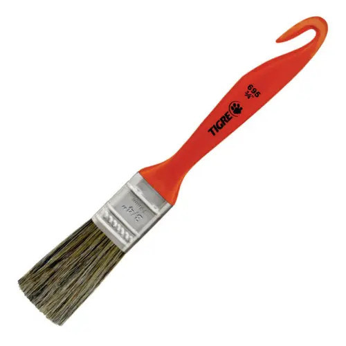 Trincha Econômica Média 3/4" Tigre 695 Para Pintura De Paredes Madeira Tinta Esmalte Verniz Acabamento Profissional