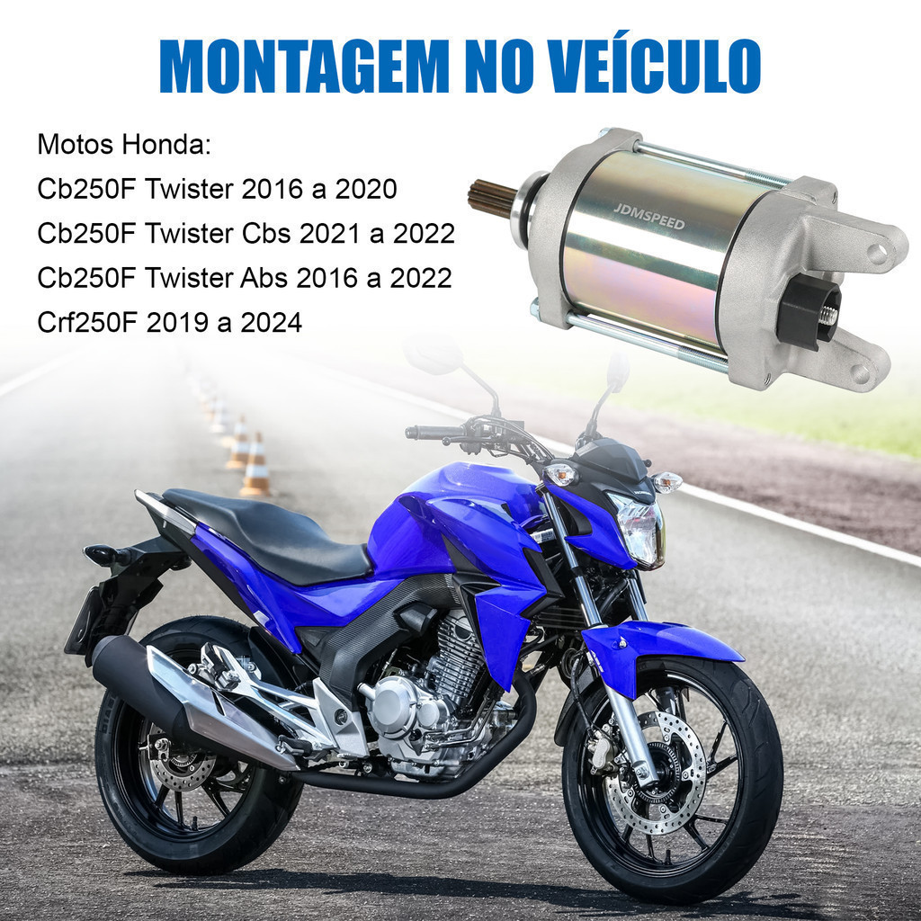 Motor De Partida Compatível com Cb Twister 250 F 2015 2016 2017 2018 2019 2020 2021 2022 2023 · foto 2