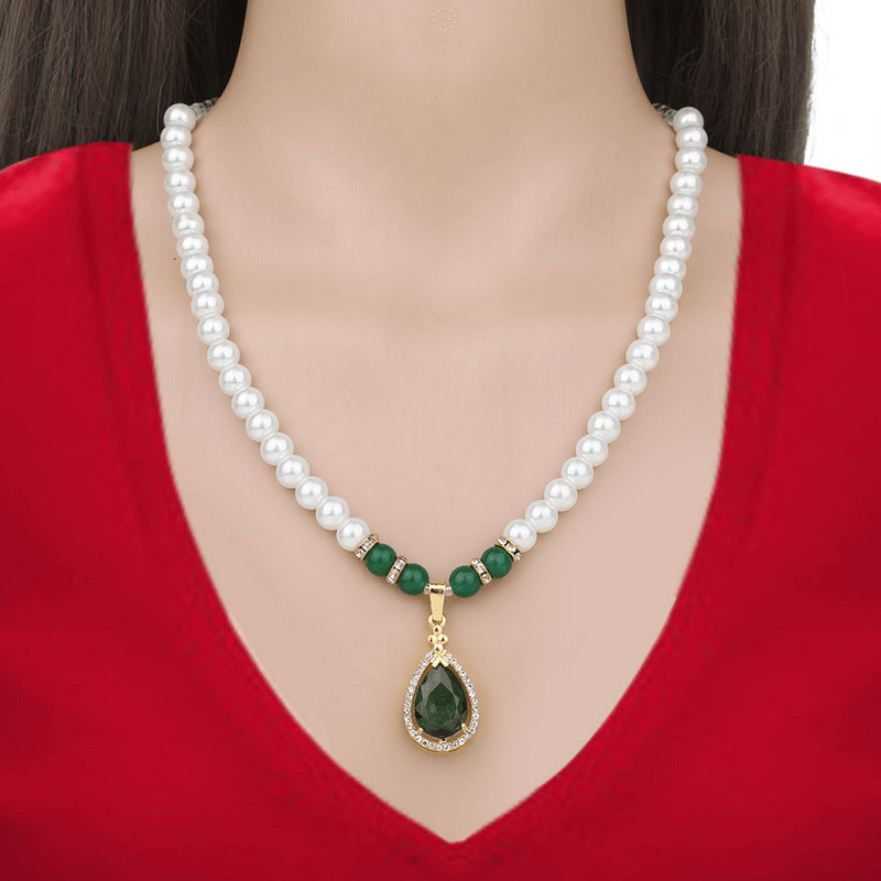 [Colar de pérolas sintéticas mãe grátis] colar de clavícula feminino curto pescoço colar de pérolas único simples Cheong