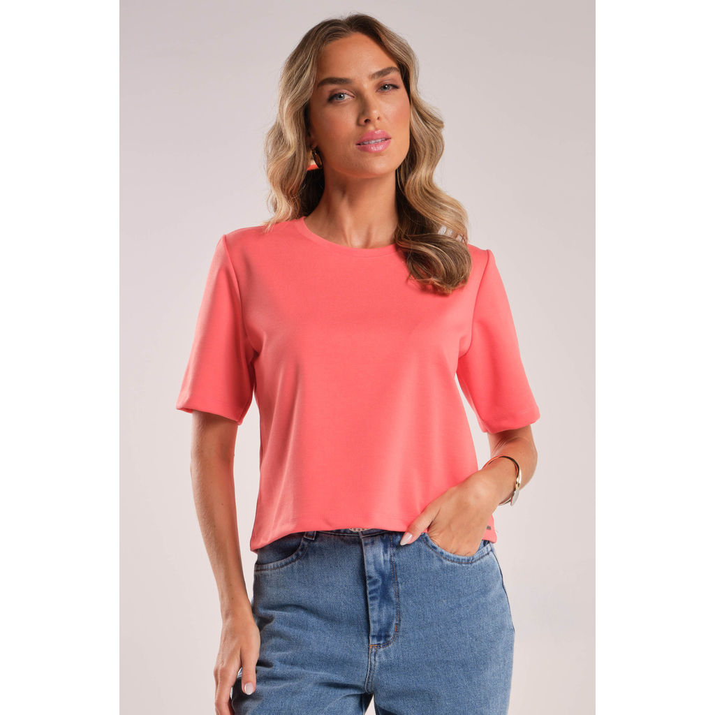Blusa Feminina Manga Curta Alongada Marialícia