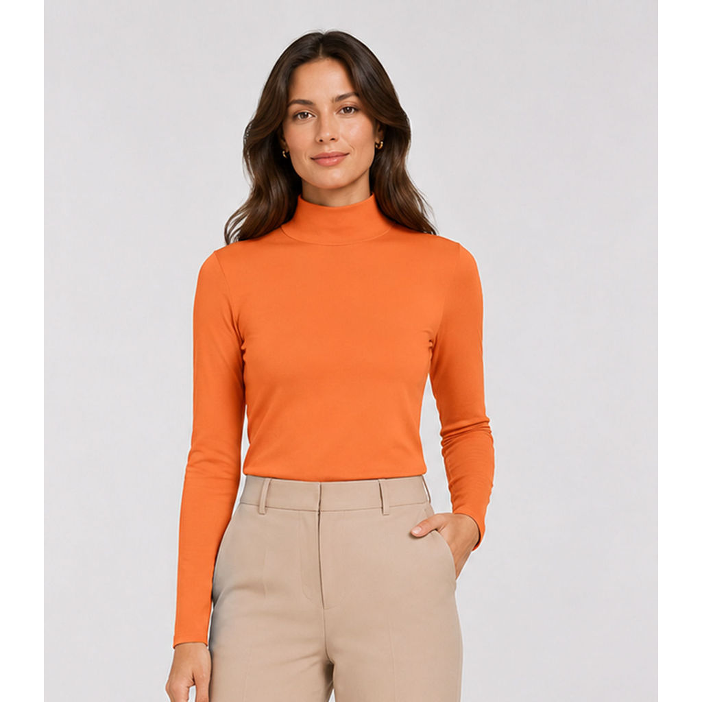 Blusa Manga Longa Básica Select Laranja