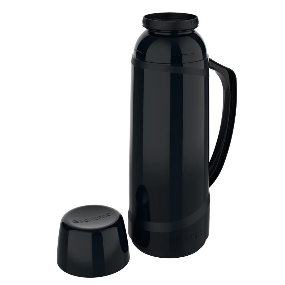 Garrafa Térmica 1L Cristal Soprano Preta