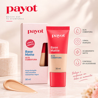 Base Líquida Matte Payot 30ml – Alta Cobertura, Longa Duração e Controle da Oleosidade