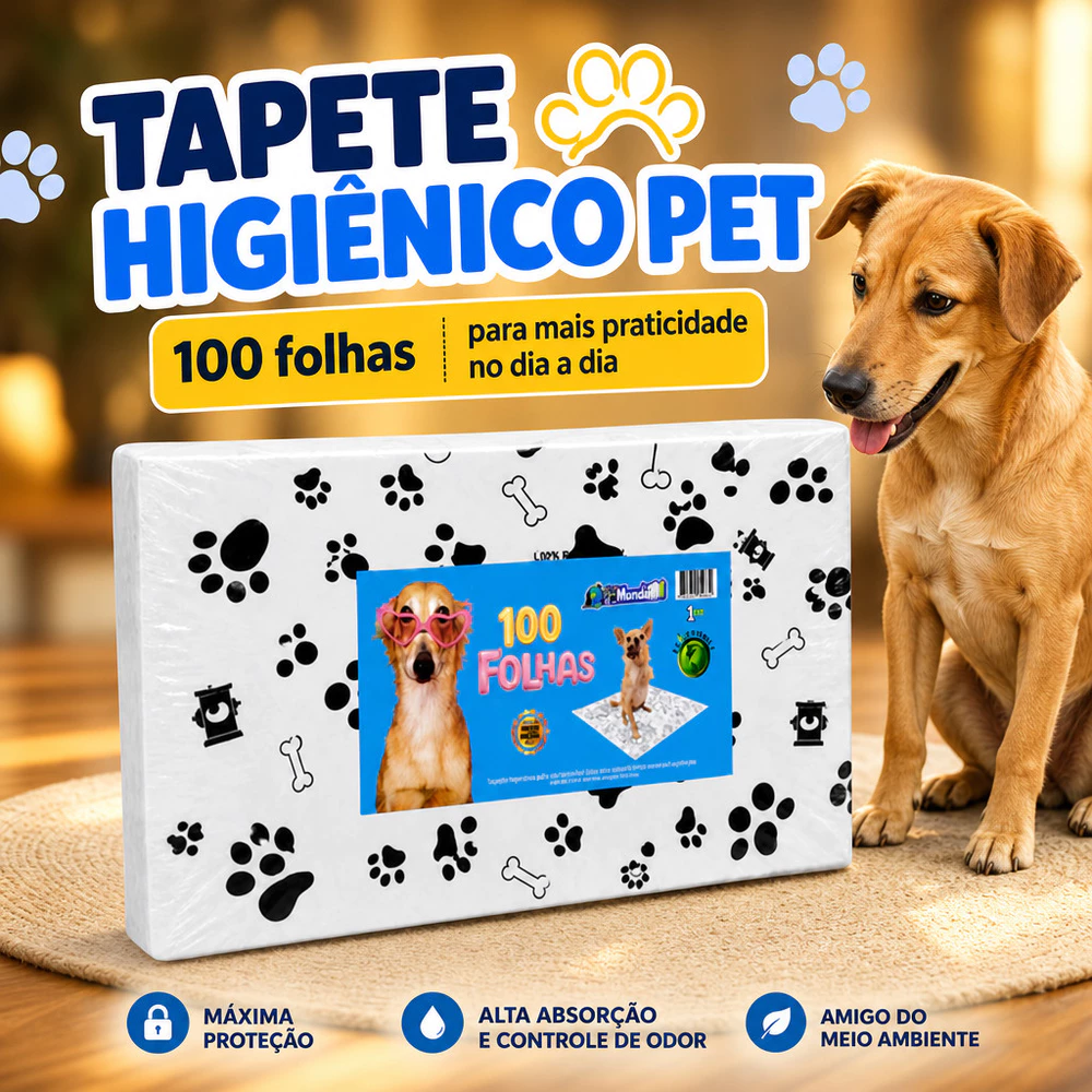 Jornal Pet para Cachorro e Gato Tapete Higiênico Absorvente Xixi Alta Absorção 100 200 300 400 500 Folhas