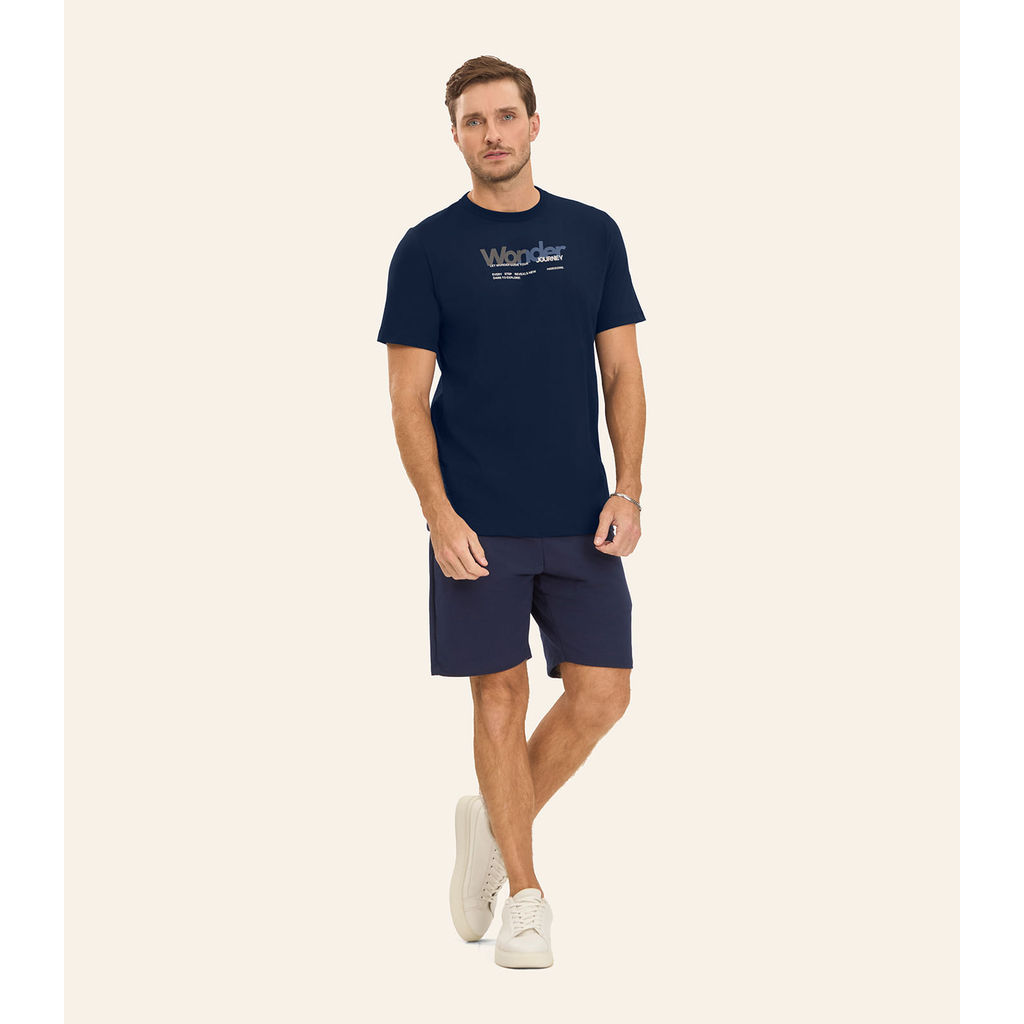 Camiseta Masculina em Meia Malha Diametro Azul
