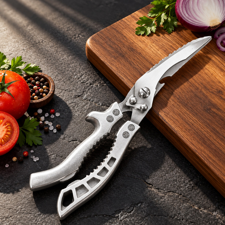 Tesoura de Cozinha Multifuncional com Lâmina de Aço inoxidável Corta ossos Frango Peixe Carne — imagem 2 de 2