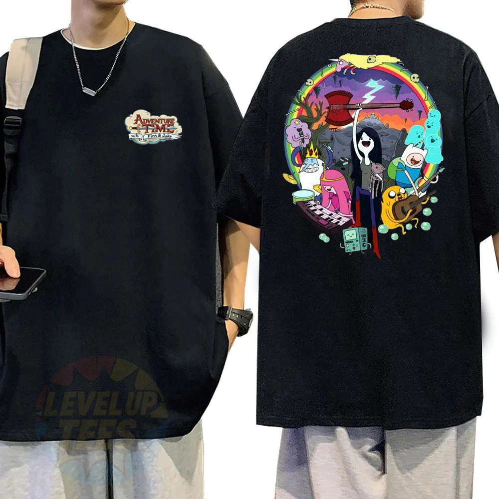 Camiseta em algodão Camiseta Básica Desenho Hora De Aventura Camisa 100% Algodão Streetwear Temos Plus Size Lançamento -