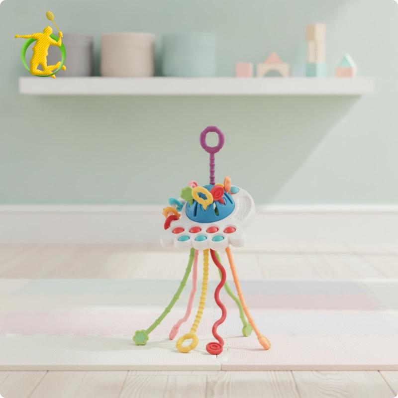 [Asiyy] Brinquedo Polvo Com Cabos Flexível Para Bebês Envolventes Texturizados , Carrinho E Berço