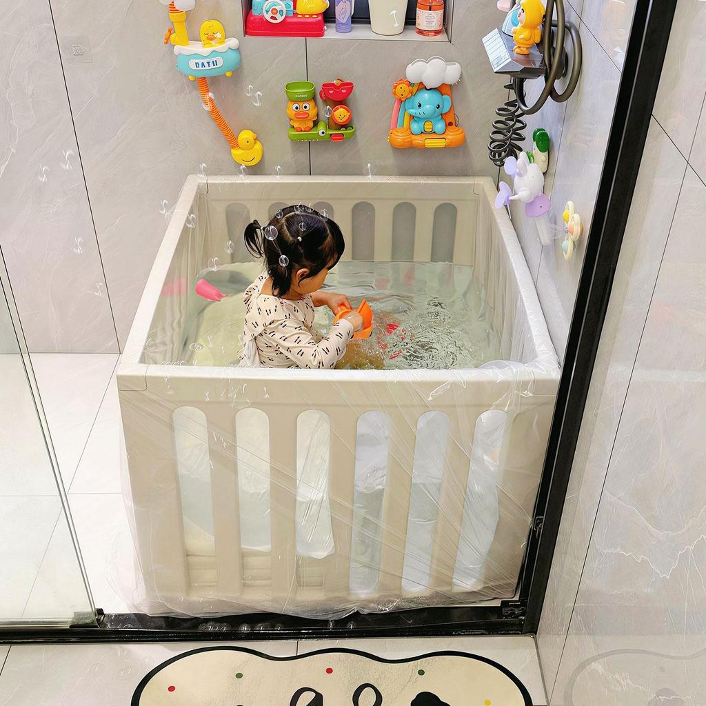 Piscina de brincar com modificação de cerca!Saco de banheira descartável casa de verão com cerca de bebê filme plástico 