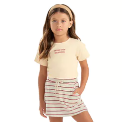 Conjunto Infantil Menina Listras Colorittá Amarelo