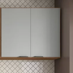 Armário Aéreo de Cozinha | 80cm - 2 Portas Firenze Marrom/Amêndola Touch/Nude Prime Tx Amêndola Touch/Nude Prime TX
