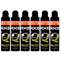 Kit Desodorante Body Spray Aerosol Axe Black 200ml - 6 Unidades