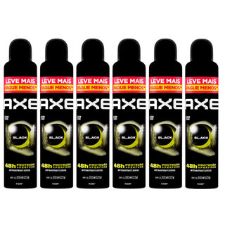 Kit Desodorante Body Spray Aerosol Axe Black 200ml - 6 Unidades