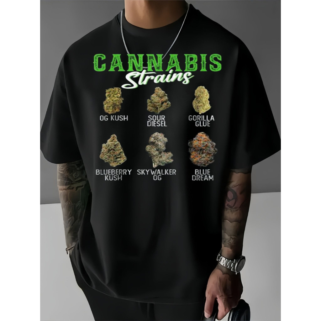 [Camiseta Premium em Algodão Puro]GXG Camiseta Masculina 420 Cannabis Streetwear Básica Oversized 100% Algodão Confecção