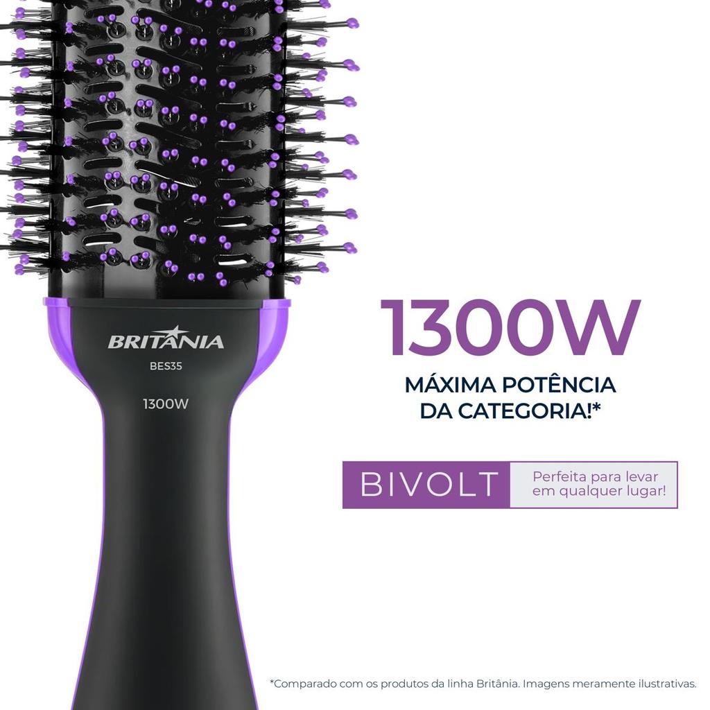 Escova Secadora Britânia 4 em 1 Nanocerâmica 1300W BES35 · foto 2