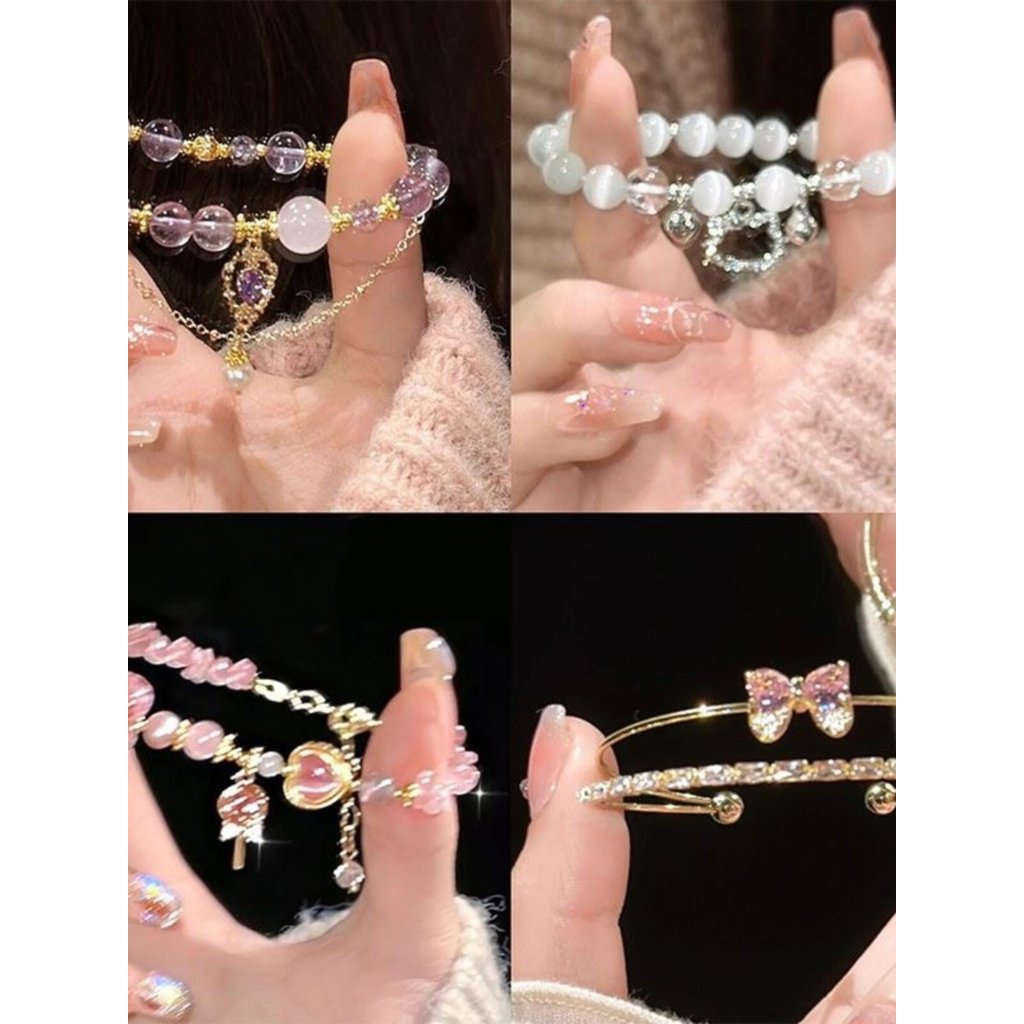 2026 adequado para pulseiras de verão nicho Design bonito frisado pulseiras crianças estudantes namoradas presentes de a