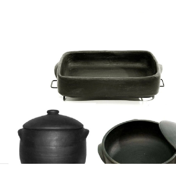 Conjunto Caldeirão +Panela +Travessa de Barro Capixaba+ 2 Cumbucas 500 ml