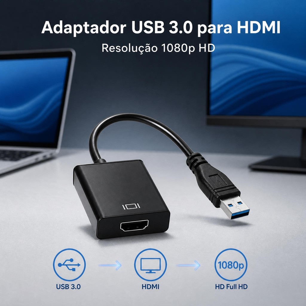 Adaptador Conversor Multitela Usb 3.0 Hdmi 1080p Pc Notebook