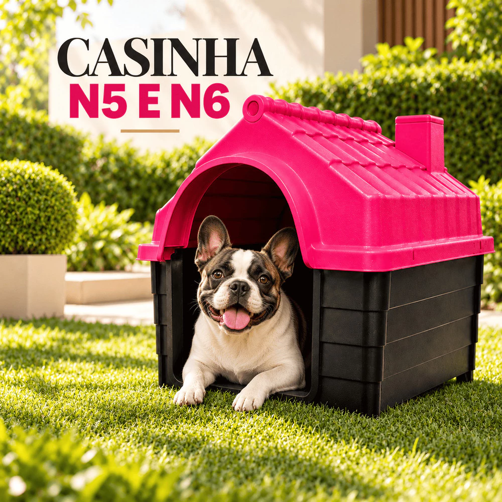 Casinha Cachorro pequeno/Médio Casa Pet Com Proteção Raios UV- N5 e N6