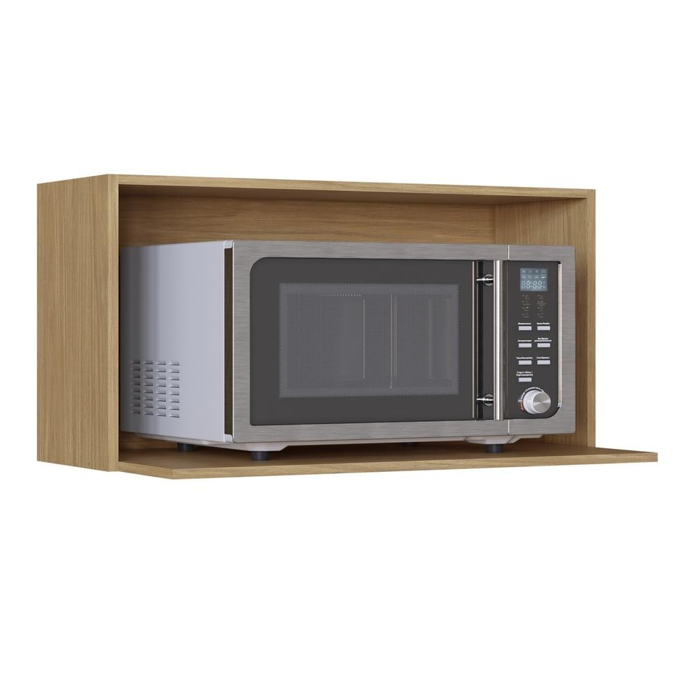Suporte para Microondas Nicho Forno elétrico Turim amadeirado Claro 100% MDF Cas