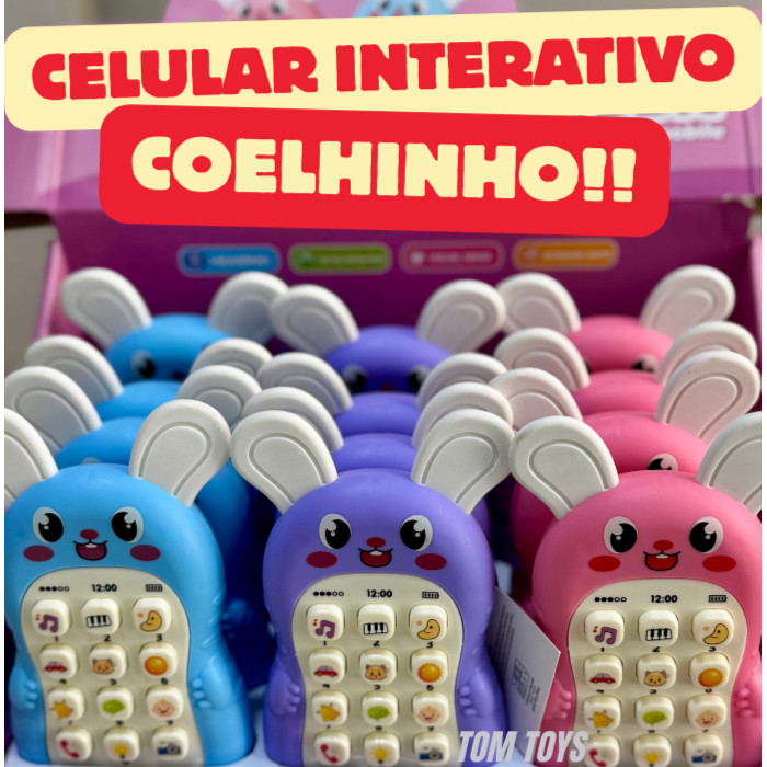 Celular  Telefone Interativo Capivara ou Coelho coelhinho Infantil com Sons e Músicas Educativas em Oferta na Shopee