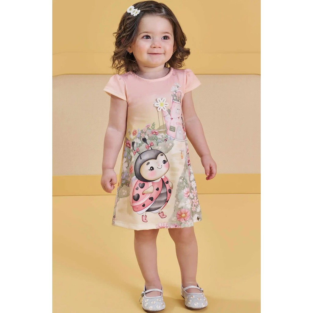 Vestido Verão Infantil Malha Fresh Joaninha  83148 Infanti Bebê Menina