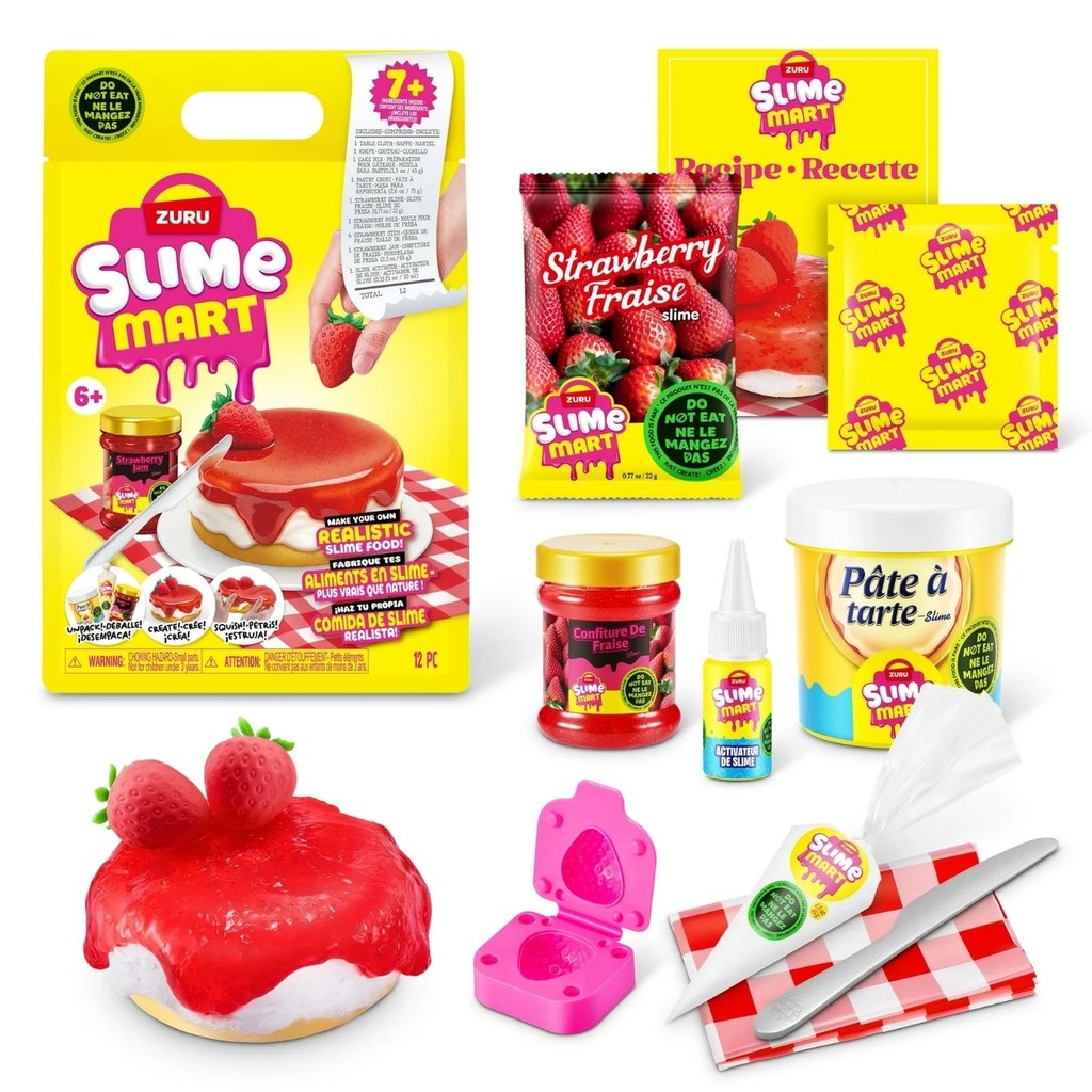 Slime Mart Zuru Bolo de Morango Realista - Fun em Oferta na Shopee