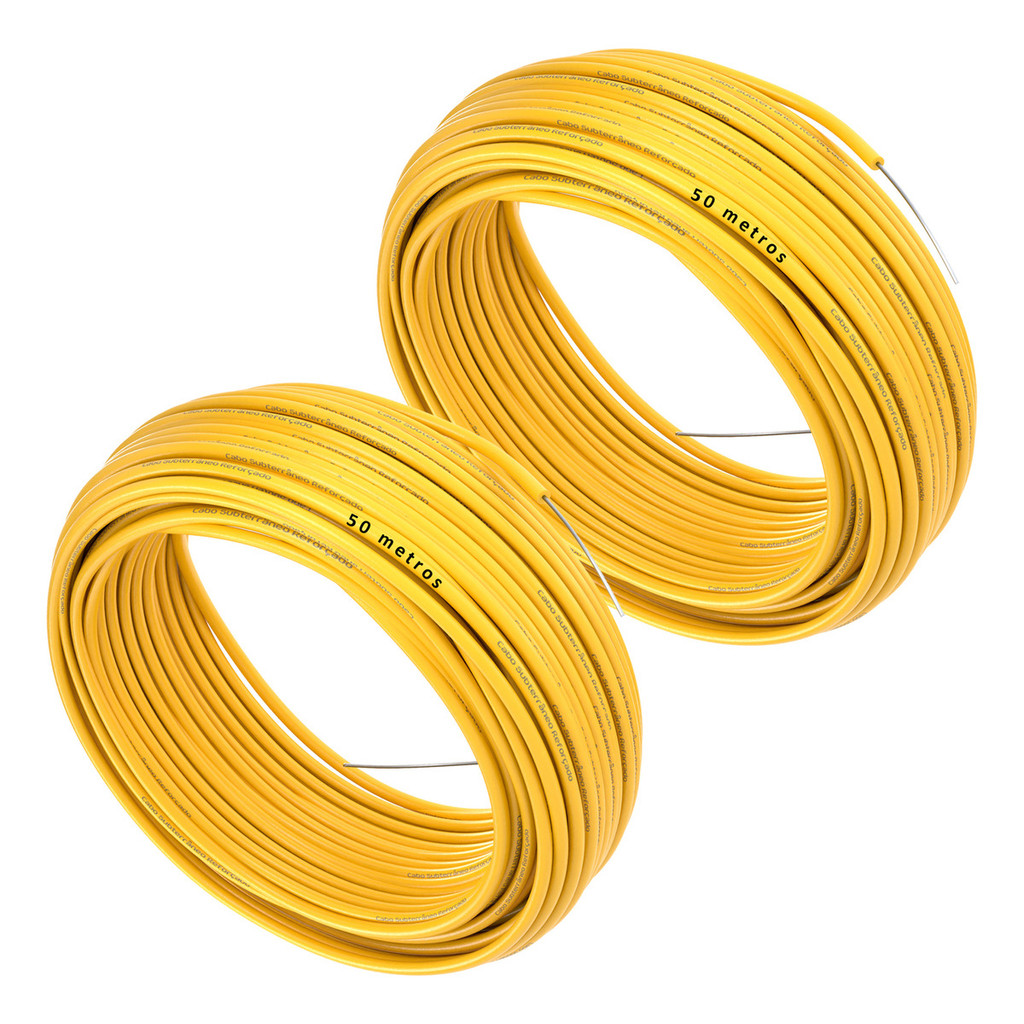 100m Cabo Alta Isolação 1.6mm para Cerca Elétrica Proteção UV Alta Isolação Durável Amarelo