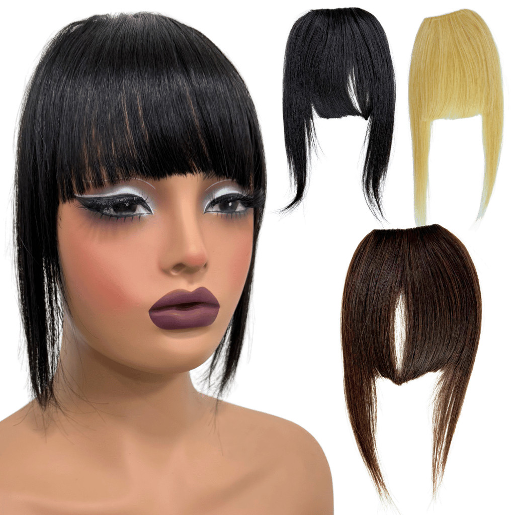 Franja postiça aplique cabelo humano natural topo