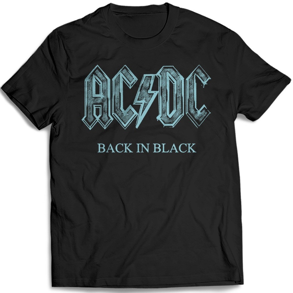 [Camiseta Premium em Algodão Puro]GXG Camiseta AC/DC Back In Black Camisa ACDC Banda de Rock Metal