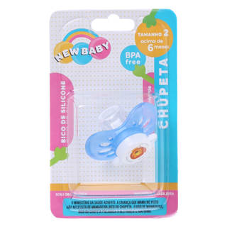 Chupeta New Baby Ventilada Silicone Assimétrico Fase 2 Azul em Oferta na Shopee