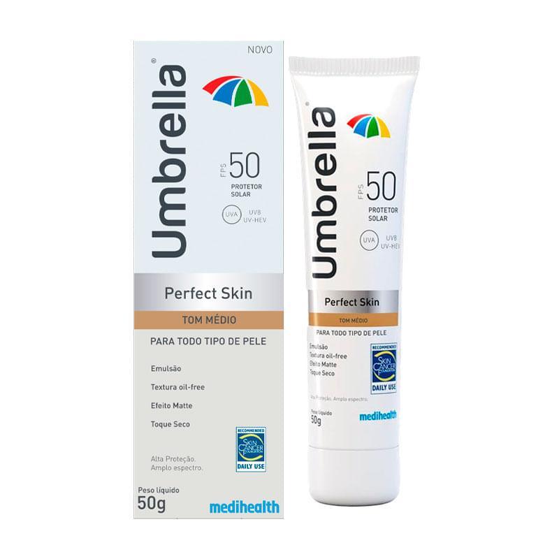 Protetor Solar Facial Umbrella Perfect Skin FPS50 Tom Médio 50g em Oferta na Shopee