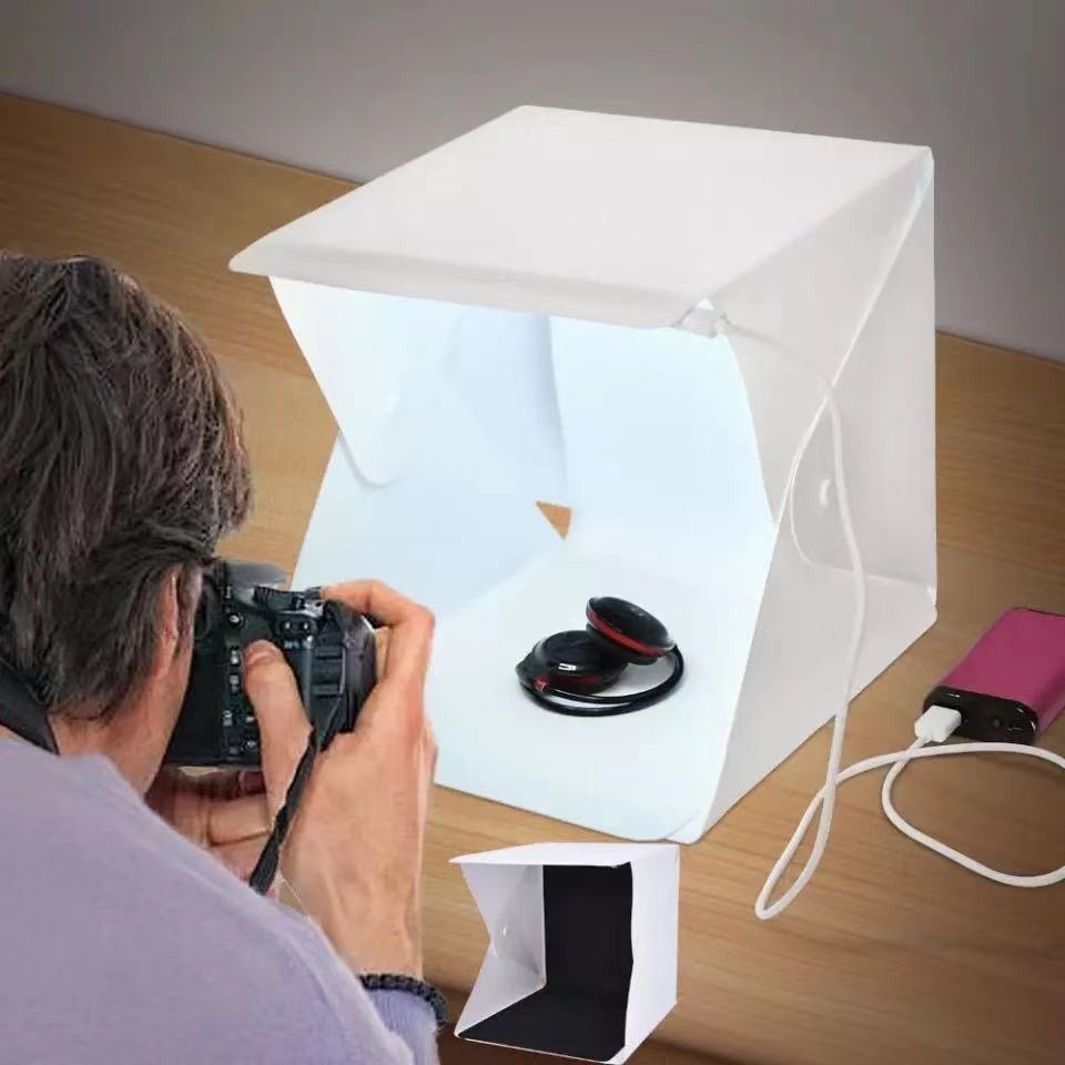 Mini Estudio Fotográfico Photo Studio Led 20 X 20 Usb Portatil Foto em Oferta na Shopee