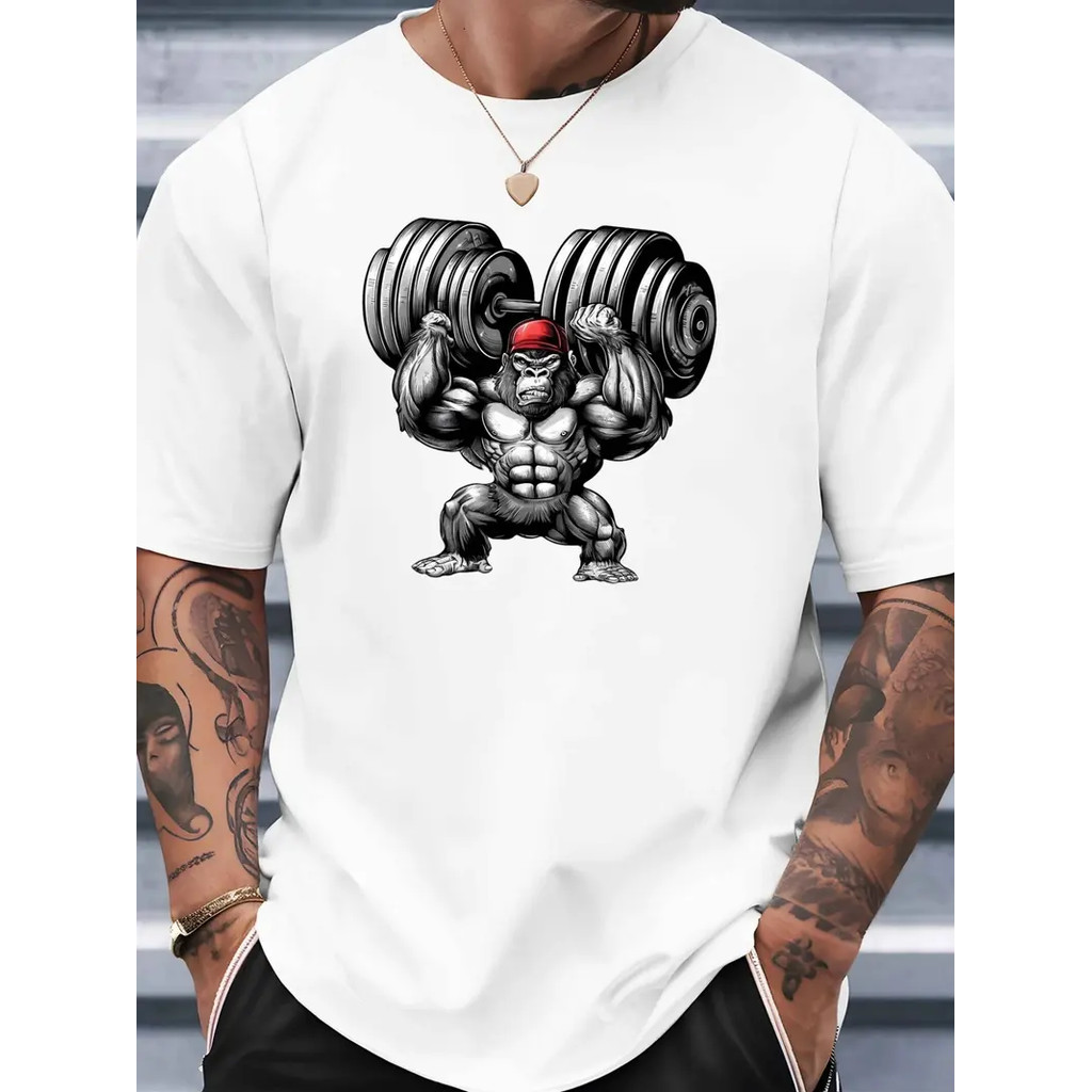 Camiseta Masculina Halteres Academia Básica Oversized 100% Algodão