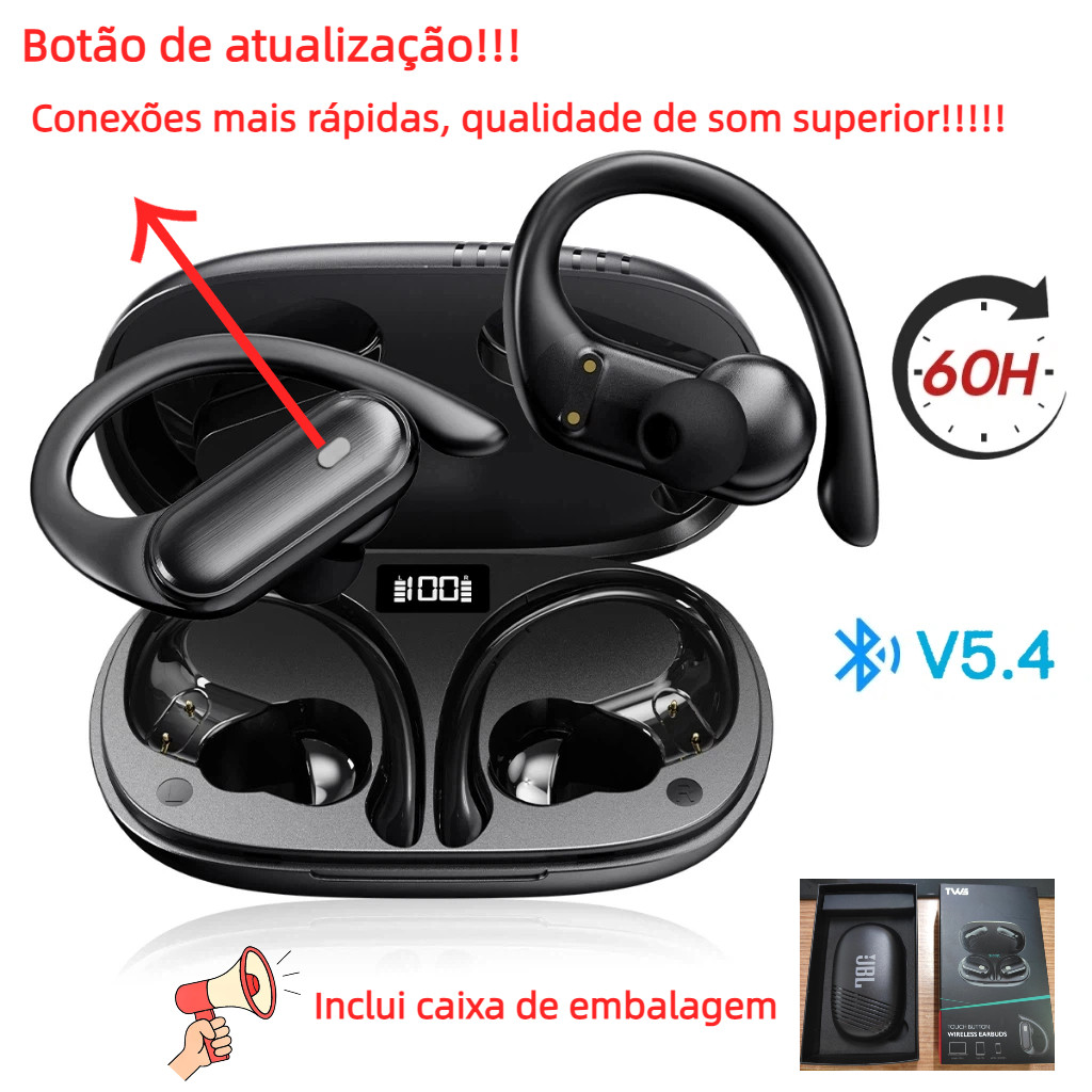 A520 Fone De Ouvido Sem Fio Bluetooth TWS Estéreo À Prova D'água Fones Esportivos