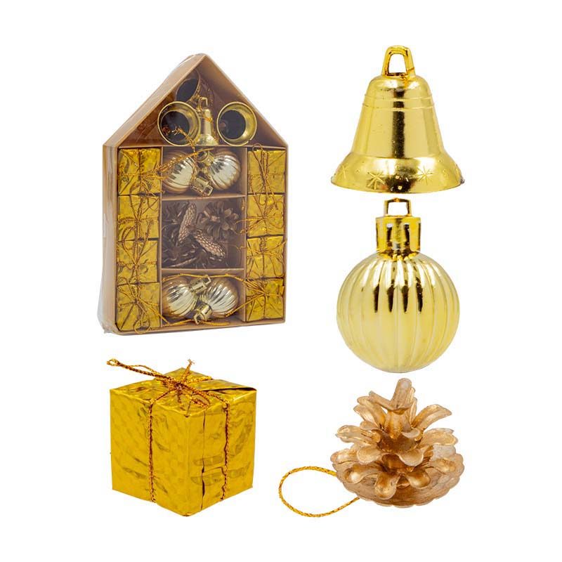 Conjunto Decorativo de Natal Pequeno com 19 Peças