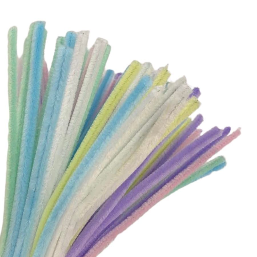 Haste de Chenille 30cm - Cores Pastel - 100 unidades - Art Montagem - Rizzo em Oferta na Shopee