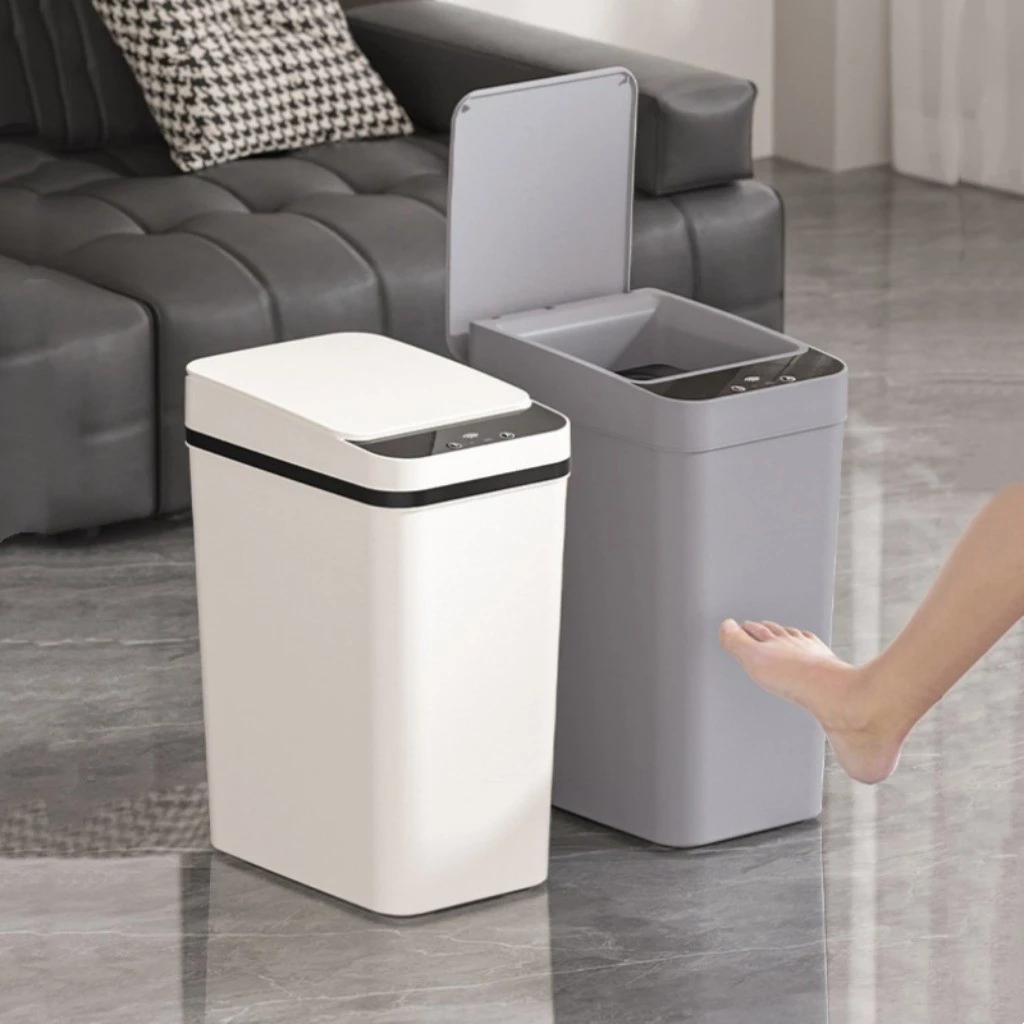 Lixeira com Sensor Automático Inteligente Abre Fácil em Toque Cesto Lixo Casa Quarto Banheiro Cozinha Escritório — imagem 1