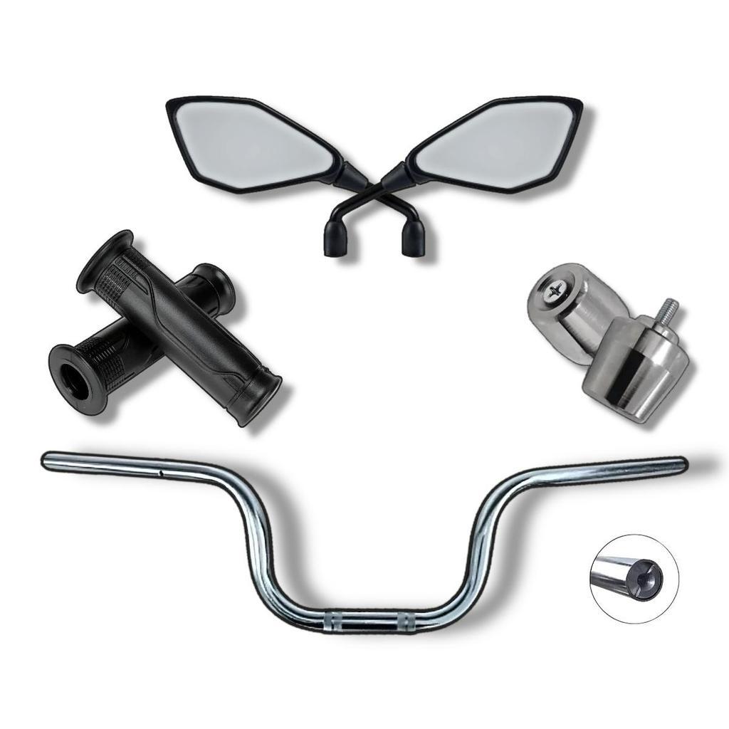 Guidão Cargo 150 160  Peso Pezinho Pcx Cromado + Manopla Cargo + Par Retrovisores Titan Fan Start 125 150 160 Todos Anos em Oferta na Shopee