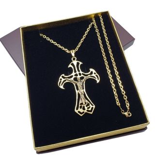 Corrente Cruz Cordão Masculino Banho De Ouro 18k 3600