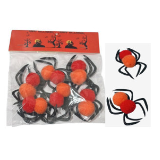 Conjunto Decorativo de Aranhas Pom Pom - 6 Peças