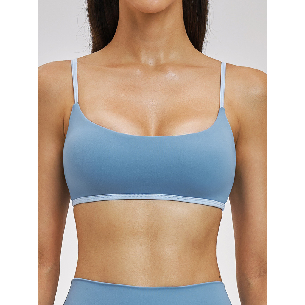 Cross-Border Nude contraste cor roupas de Yoga sutiã feminino alças de ombro finas ajustável lazer ao ar livre esportes 