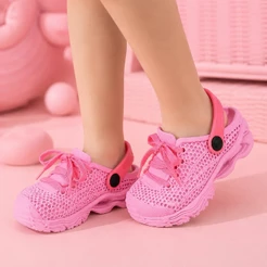 Tênis Babuche Infantil Menina Leve Menino Respirável Antiderrapante Confortável Preto Casual Rosa