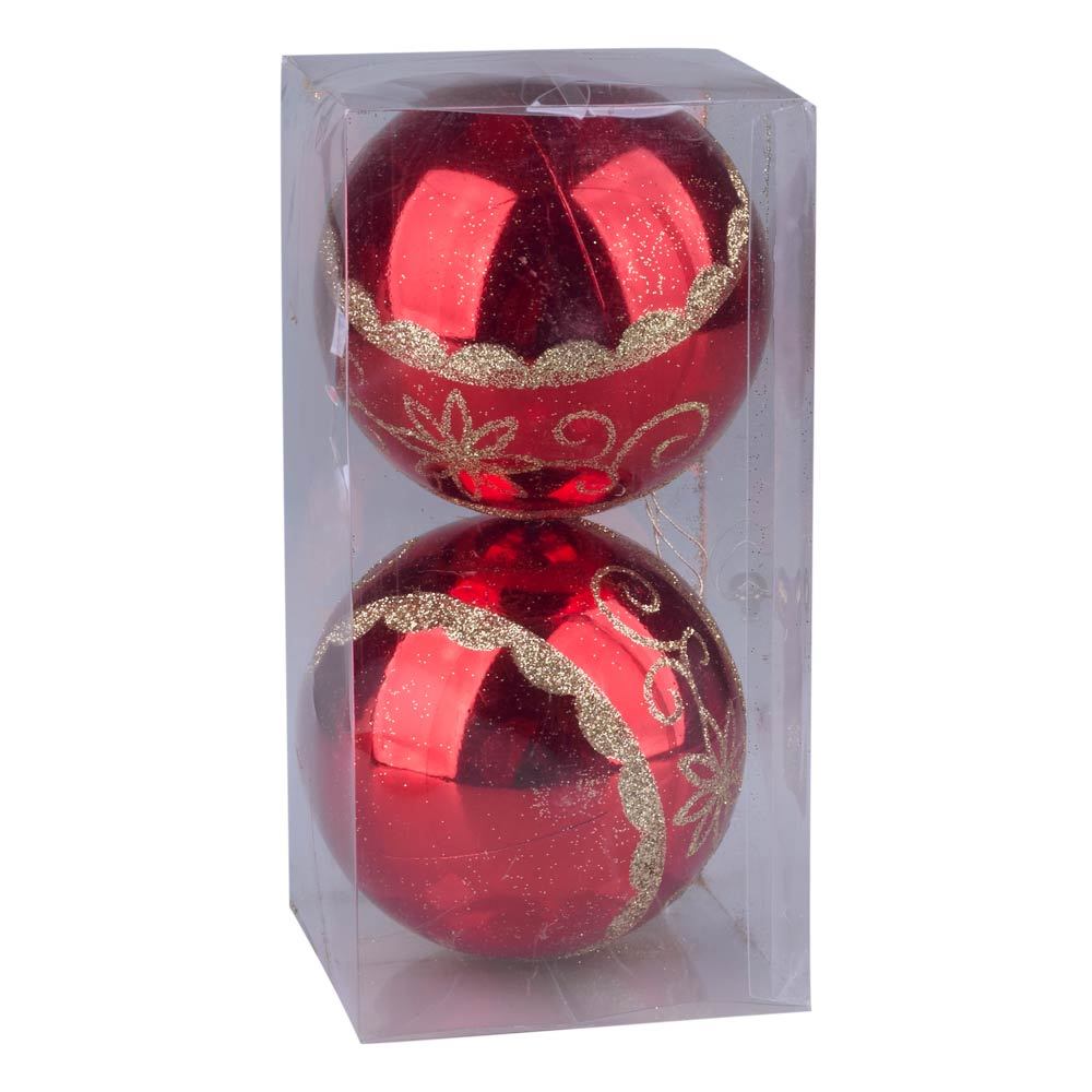 Kit Bola Natal Elegance 8cm c 2 CV244464 Cazza Vm