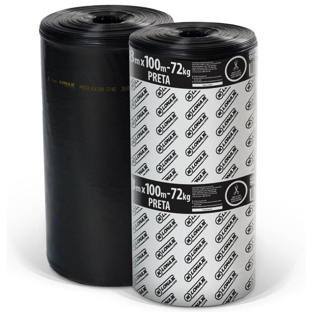 Lona Plástica Lonax Preta 8 x 100m 72Kg