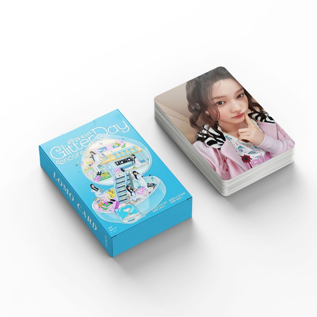 Pronto estoque 55 cartões Laser ILLIT ILLIT 2025 Glitter Day Meeting Photo Card Lomo Card