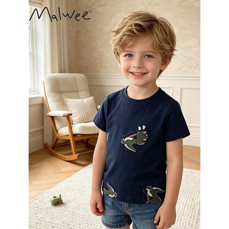 Cross-Border malwee novo estilo menino camiseta macio respirável pequeno médio crianças Casual confortável pele-Fri