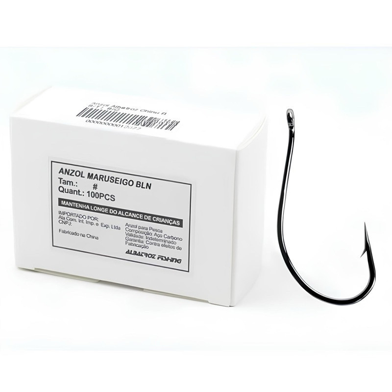 Anzol Albatroz Maruseigo Black - Kit com 100 Peças para Pesca